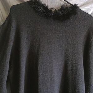 Black Faux Collar Sweater